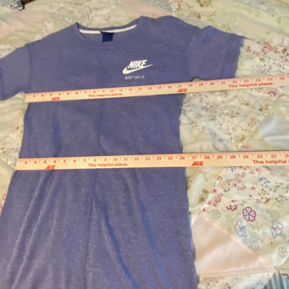 Vintage Y2K Nike XS T-Shirt Dress Activewear Gym Perwinkle Heathered Blue - Picture 8 of 9